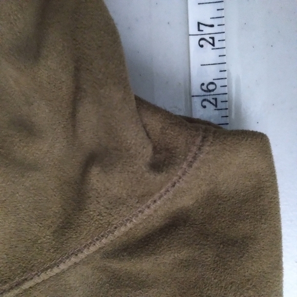 tan quarter zip faux-suede pullover - Picture 7 of 8